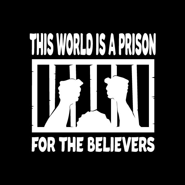 This World Is A Prison Half Sleeve Islamic T Shirt (Black) - Image 2